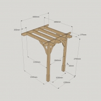 Wall Mounted Premium Pergola - 1.8m Depth