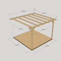 Wall Mounted Garden Pergola and Decking Kit - Rutland Garden Furniture