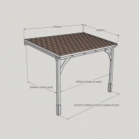 Felt Shingle Roof Carport - 3.5m Depth