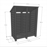 Cottesmore Log Store - 6ft Tall x 5ft Wide - Rutland Garden Furniture