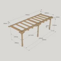 Wall Mounted Double Premium Pergola - 1.8m Depth