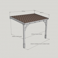 Felt Shingle Roof Carport - 3.5m Depth