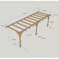 Wall Mounted Premium Pergola - 1.8m Depth