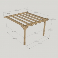 Wall Mounted Double Premium Pergola - 3m Depth