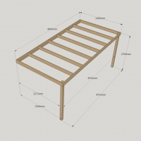 Wall Mounted Box Pergola - 2.4m Depth