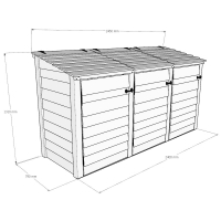 Morcott triple wheelie bin storage unit