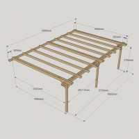 Wall Mounted Double Garden Pergola - 4.8m Depth