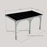 Polycarbonate Roof Carport - 3.5m Depth