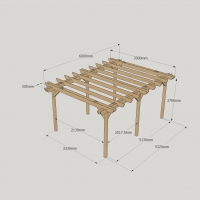 Double Garden Pergola - 3m Width