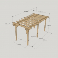 Double Garden Pergola - 2.4m Width