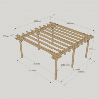 Double Garden Pergola - 4.8m Width