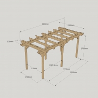 Double Garden Pergola - 2.4m Width