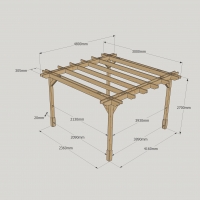 Double Premium Pergola - 3m Width - Rutland Garden Furniture