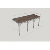 Felt Shingle Roof Carport - 3.5m Depth