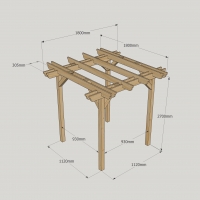 Double Garden Pergola - 1.8m Width