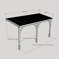 Polycarbonate Roof Carport - 3m Depth