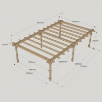 Double Premium Pergola - 4.8m Width - Rutland Garden Furniture