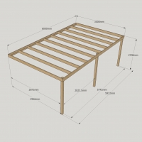 Wall Mounted Box Pergola - 3m Depth