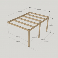 Wall Mounted Box Pergola - 3m Depth