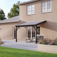 Wall Mounted Wooden Gazebo (Felt Shingle Roof) - 3.5m Depth