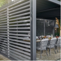 Metal Louvered Pergola - 3m x 3m