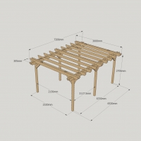 Double Garden Pergola - 3m Width