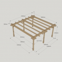 Double Premium Pergola - 4.8m Width - Rutland Garden Furniture