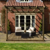 Wall Mounted Garden Pergola and Decking Kit - Rutland Garden Furniture