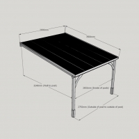 Polycarbonate Roof Carport - 3.5m Depth