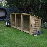 Empingham Log Store - 4ft Tall x 11ft Wide - Rutland Garden Furniture