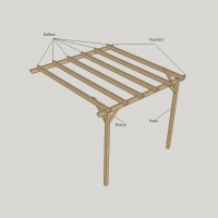Clearance Wall Mounted Garden Pergola - 2 Post