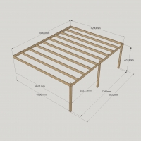 Wall Mounted Box Pergola - 4.8m Depth
