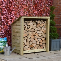 Greetham Log Store - 4ft Tall x 4ft Wide - Clearance - Rutland Garden Furniture