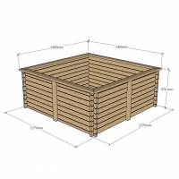 Raised Wooden Pond - Square - 970mm Height