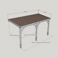Felt Shingle Roof Carport - 2m Depth