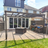 Wall Mounted Box Pergola - 3.6m Depth
