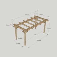 Double Garden Pergola - 2.4m Width