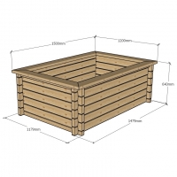 Raised Wooden Pond - Rectangular - 640mm Height