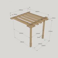 Wall Mounted Double Premium Pergola - 1.8m Depth