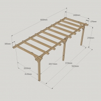 Wall Mounted Garden Pergola - 2.4m Depth