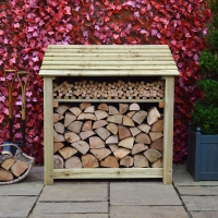 Greetham Log Store - 4ft Tall x 4ft Wide - Rutland Garden Furniture