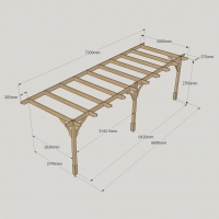 Wall Mounted Premium Pergola - 3m Depth