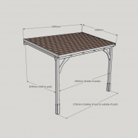 Felt Shingle Roof Carport - 3.5m Depth