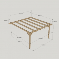 Wall Mounted Garden Pergola - 4.8m Depth