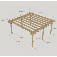 Double Garden Pergola - 4.2m Width