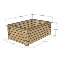 Raised Wooden Pond - Rectangular - 640mm Height