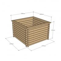 Raised Wooden Pond - Square - 970mm Height