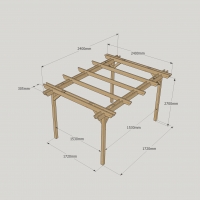 Double Garden Pergola - 2.4m Width