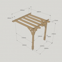 Wall Mounted Premium Pergola - 1.8m Depth