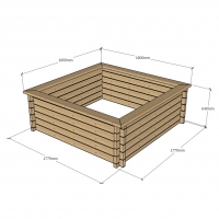 Raised Wooden Pond - Square - 640mm Height